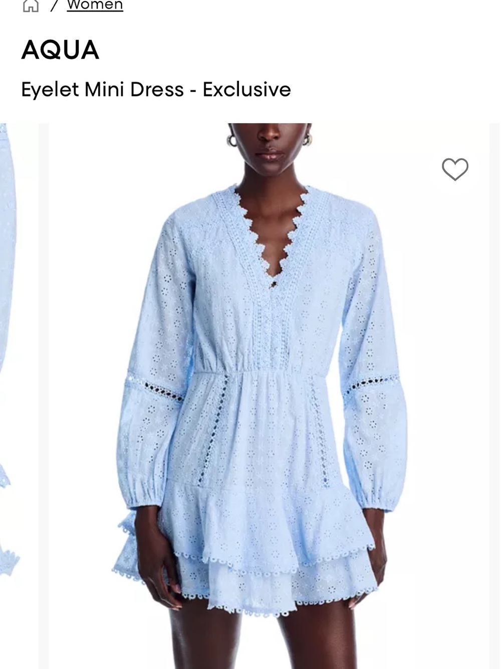 Aqua Pastel Blue Eyelet Tiered Mini Dress
